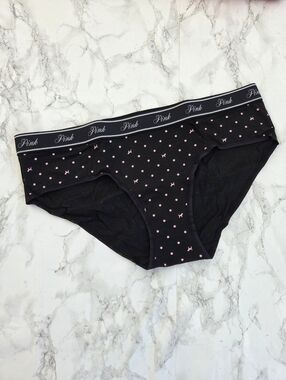Victoria's Secret PINK Logo Cotton Hiphugger Hipster Panties L NWT